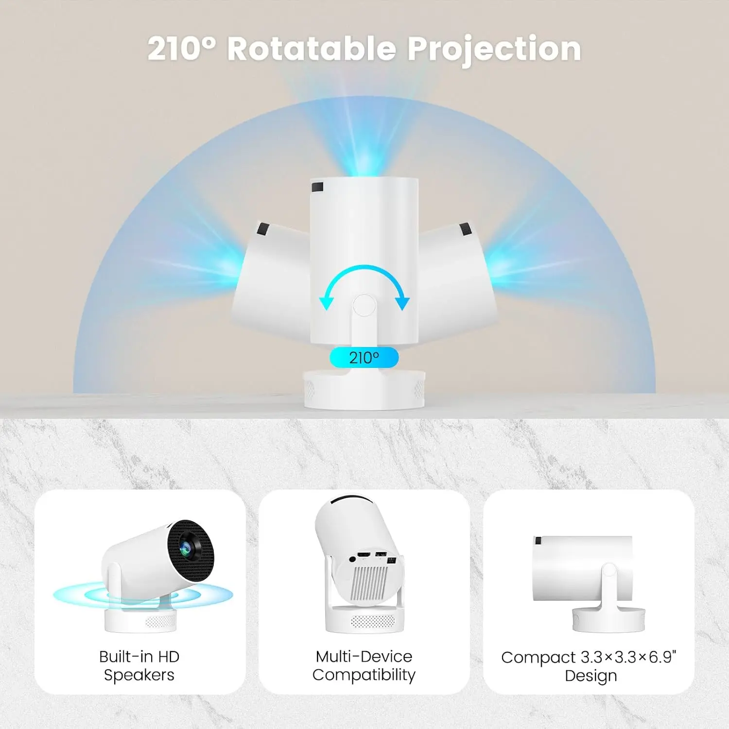 Proiector Smart Portabil HY300 Ultra — imagine 5